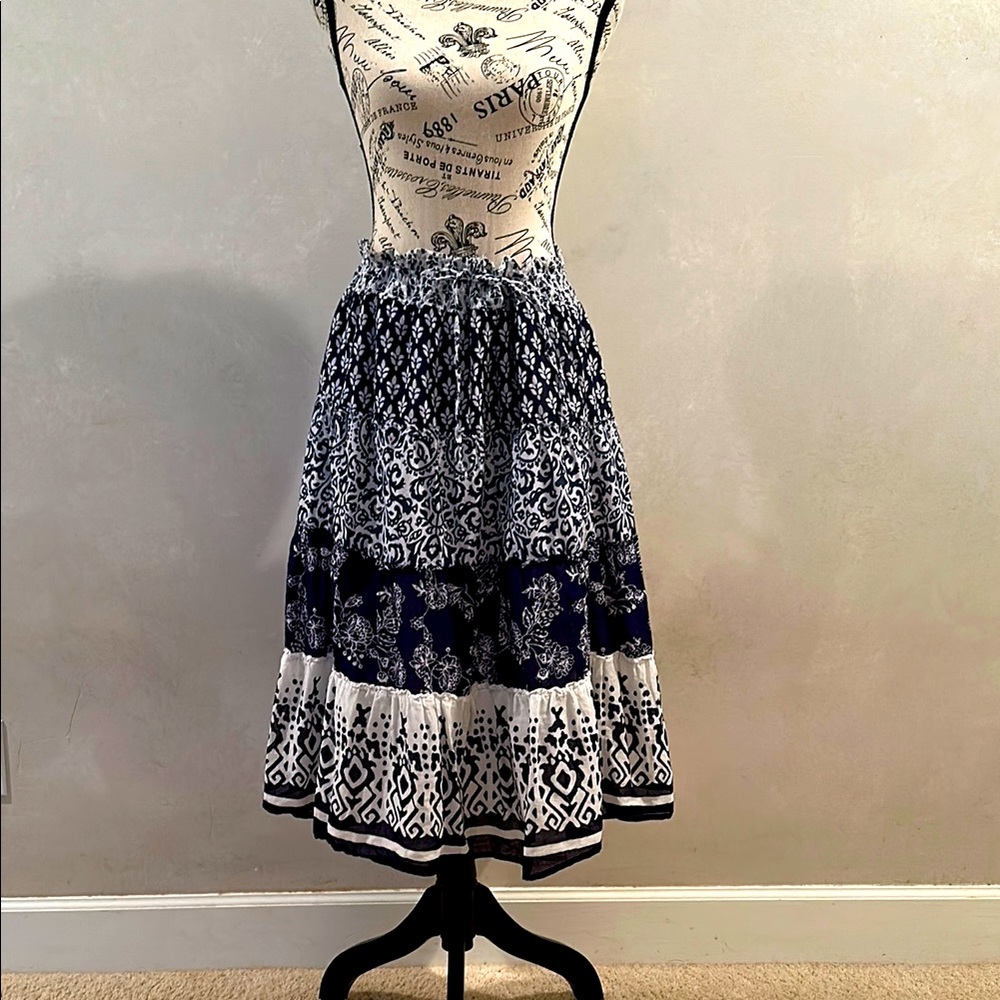 Elegant Navy and White Women's Skirt